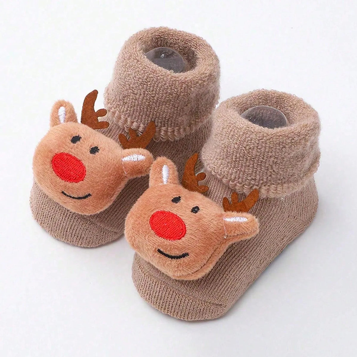Kids Children's Socks for Girls Boys Non-slip Knitted Cotton Toddler Cute Elk Baby Christmas Socks for Newborns Infant Socks