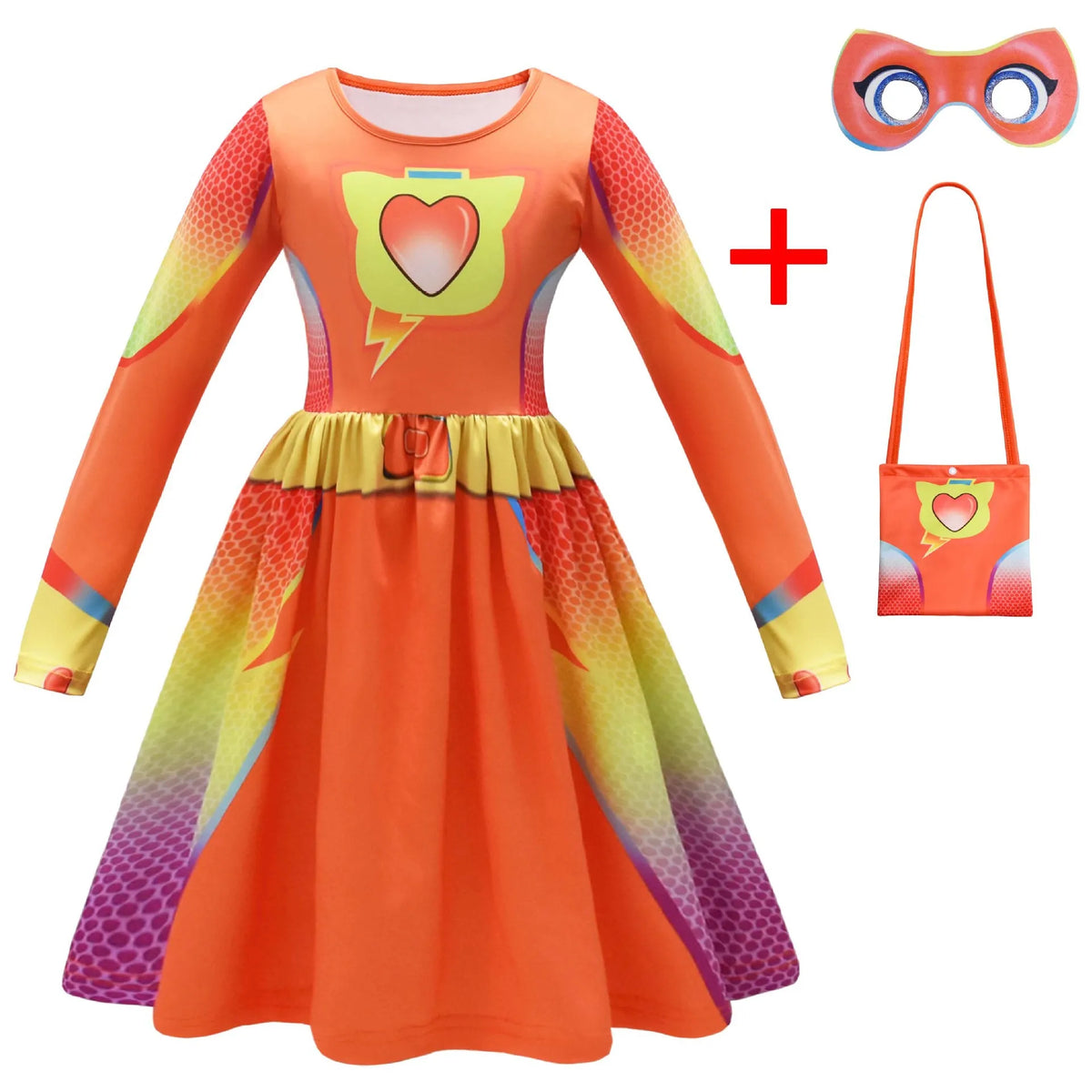 Kids Fly Sleeve Casual Dress Girls SuperKitties Costumes Cosplay Princess Dresses Fashionable trend dress Birthday Vestidos Gift