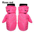 Children Ski Gloves Winter Thicken Warm Boys Girls Full Finger Mittens Non-slip Adjustable Windproof Waterproof For 5-9Y Kids