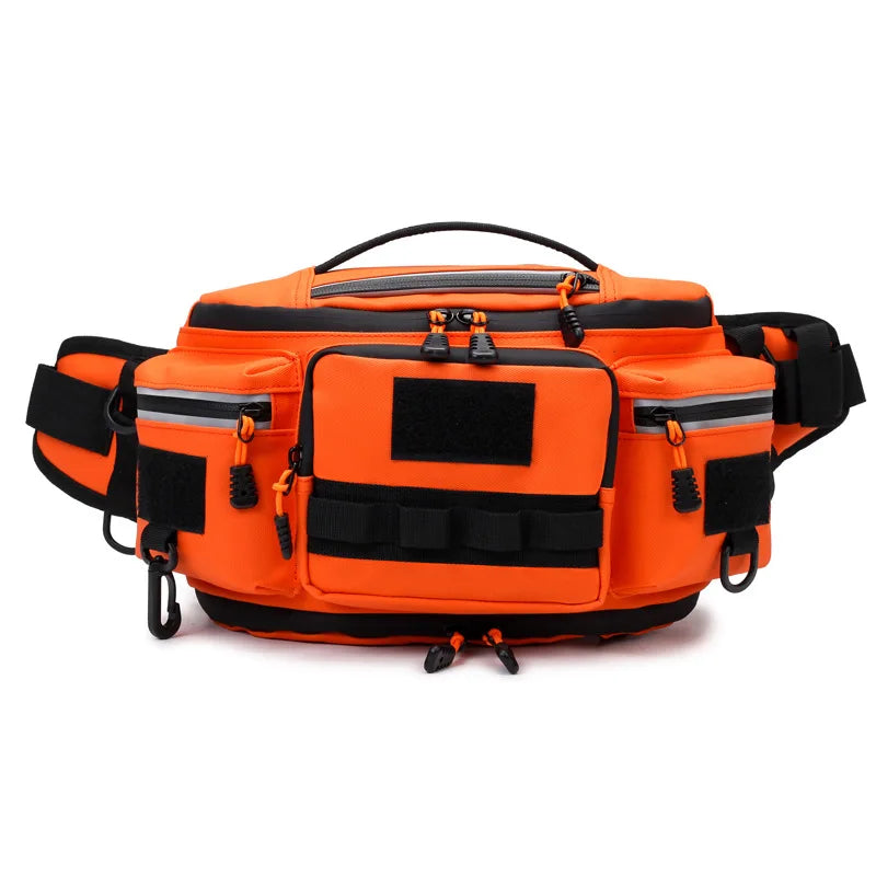 Motorcycle Waist Bag Men Fishing Lure Bag Sports Hunting Fanny Pack Outdoor Hiking Running Rig Pouch Multi-pockets Chest Bag