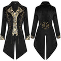 Red Black Purple Colors Men's Steampunk Style Retro Design Mid-length Tailcoat Jacket Gothic Era Frock Uniform Jacket