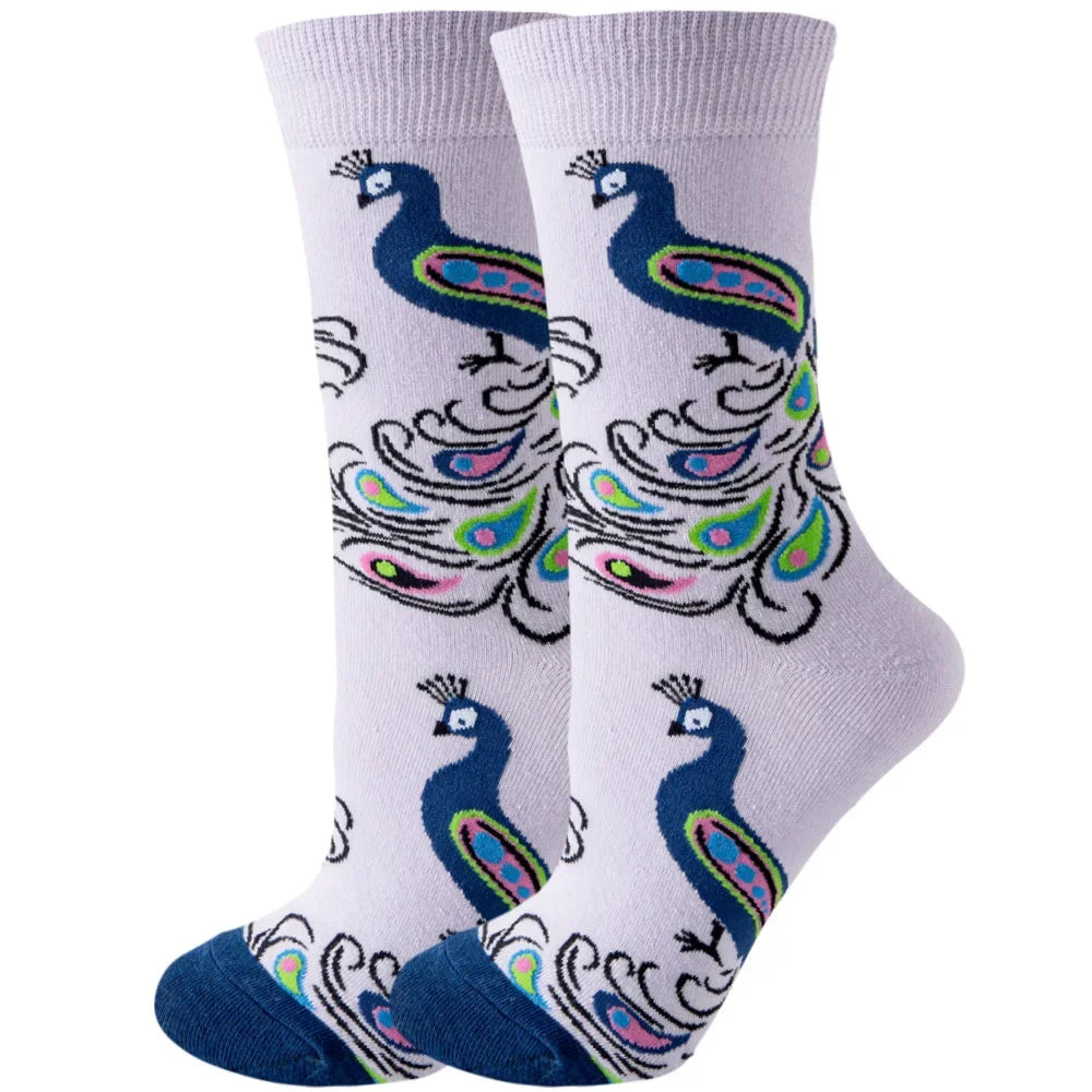 Cute Women Socks Cartoon Animal Food Fruit Socks Kawaii Funny Trendy Socks Happy Harajuku Casual Autumn Spring Stocking