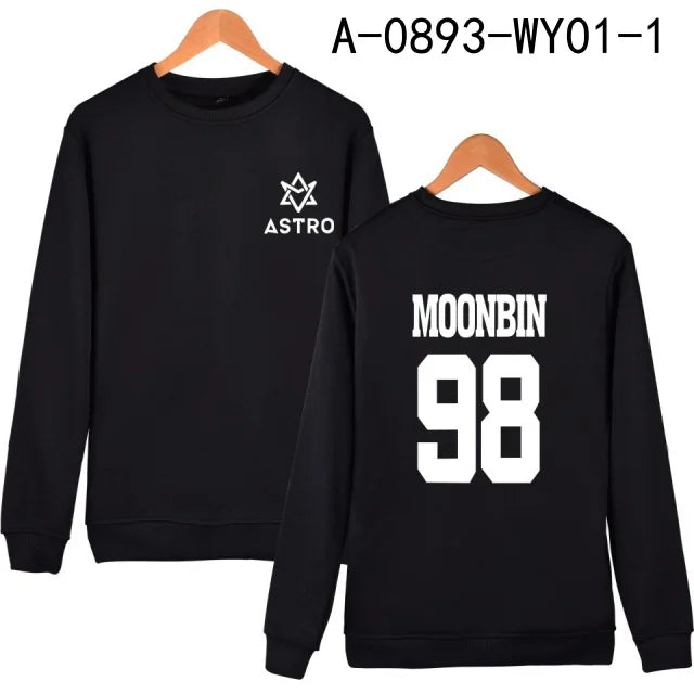 Kpop ASTRO STAR Group Printed Hoodies Moletom Harajuku Sweatshirt Casual Zipper Hoodie Streetwear Jacket Men/Women Clothing