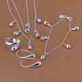wedding Women jewelry classic 925 Sterling Silver drop Silver necklace bracelets earrings ring fashion sets