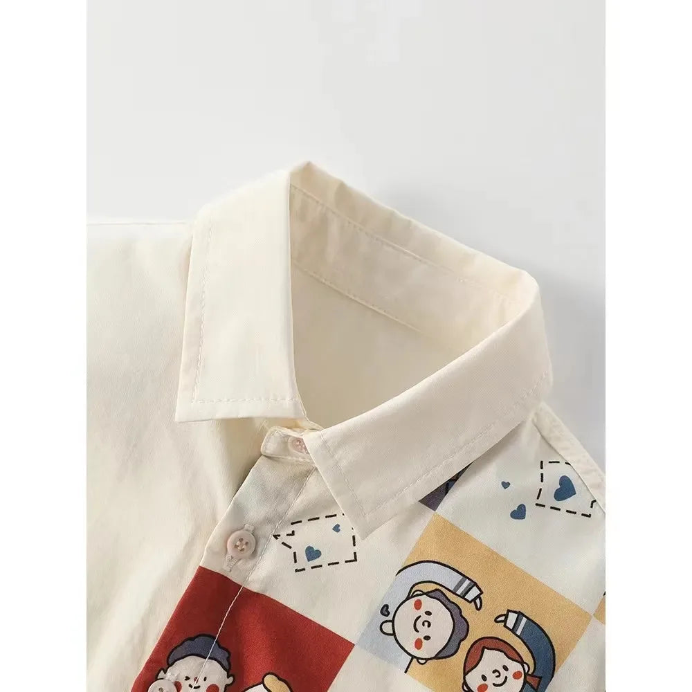 Fashion Boys Shirts Summer Toddler Kids Tops Cotton Children's Clothes