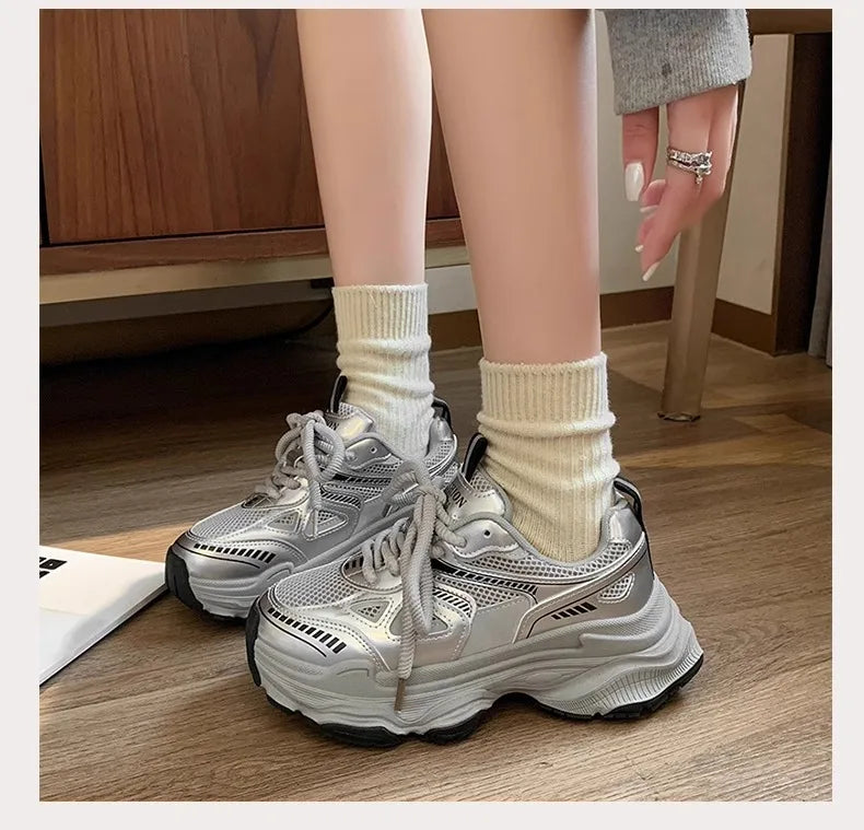 2026 Platform Sneakers for Women Casual Non Slip Thick Sole Sports Shoes Woman Comfortable Casual Sports Shoes Zapatos Mujer