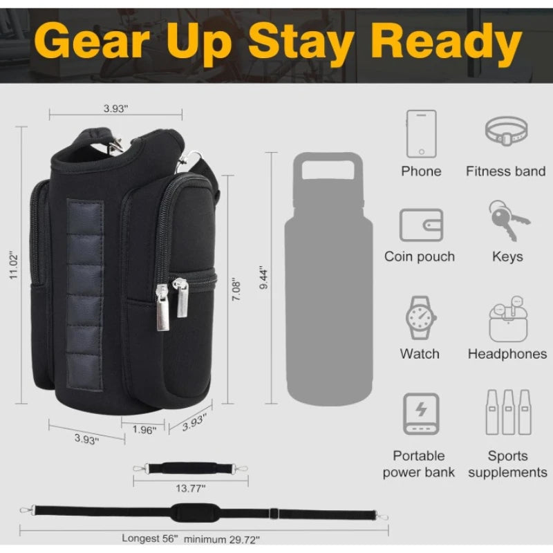 Magnetic Gym Bags for Men Women with Strap,Bag Water Bottle Holder for Travel, Work,Sports,Water Bottle Sling Bag with Pocket