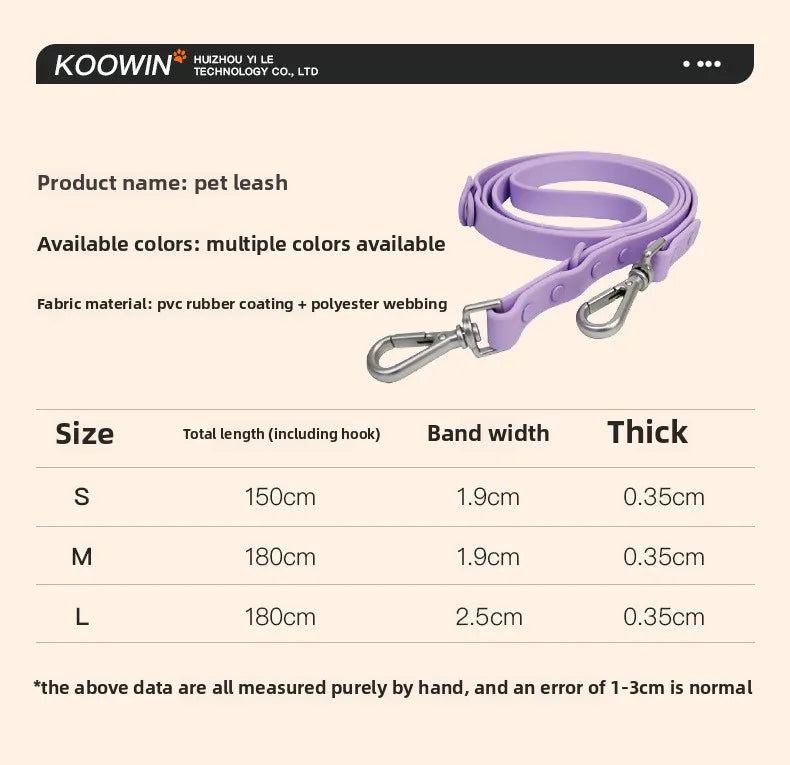 Pet Leash Anti-slip Breathable Collar Drawstring Chest Back Garbage Bag Storage Set Pet Travel Harnesses Supplies Accessories