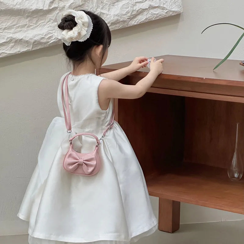 2026 New Kids Girls Cute Bowknot Handbag Fashion Crossbody Bag Detachable Strap Mini Shoulder Bag for Children Stylish Purse