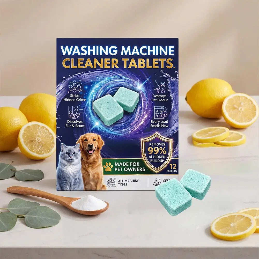 Washing Machine Cleaner for Pet Owners Eliminating Pet Odors Remove Pet Hair Cleaning Washing Machine Slots Cleaning Agent 12PCS