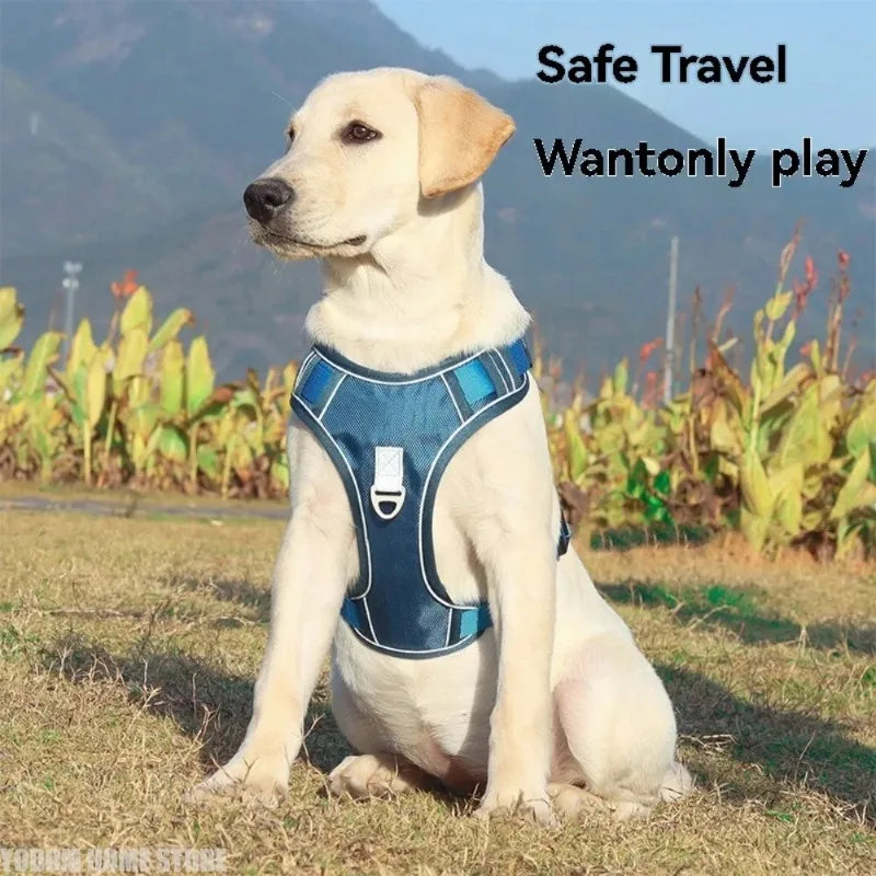 Collars Harnesses Leads Automatic Retractable Dog Leash Chest Back Strap Rope Integrated Vest Reflective Vest Pets Pet Supplies