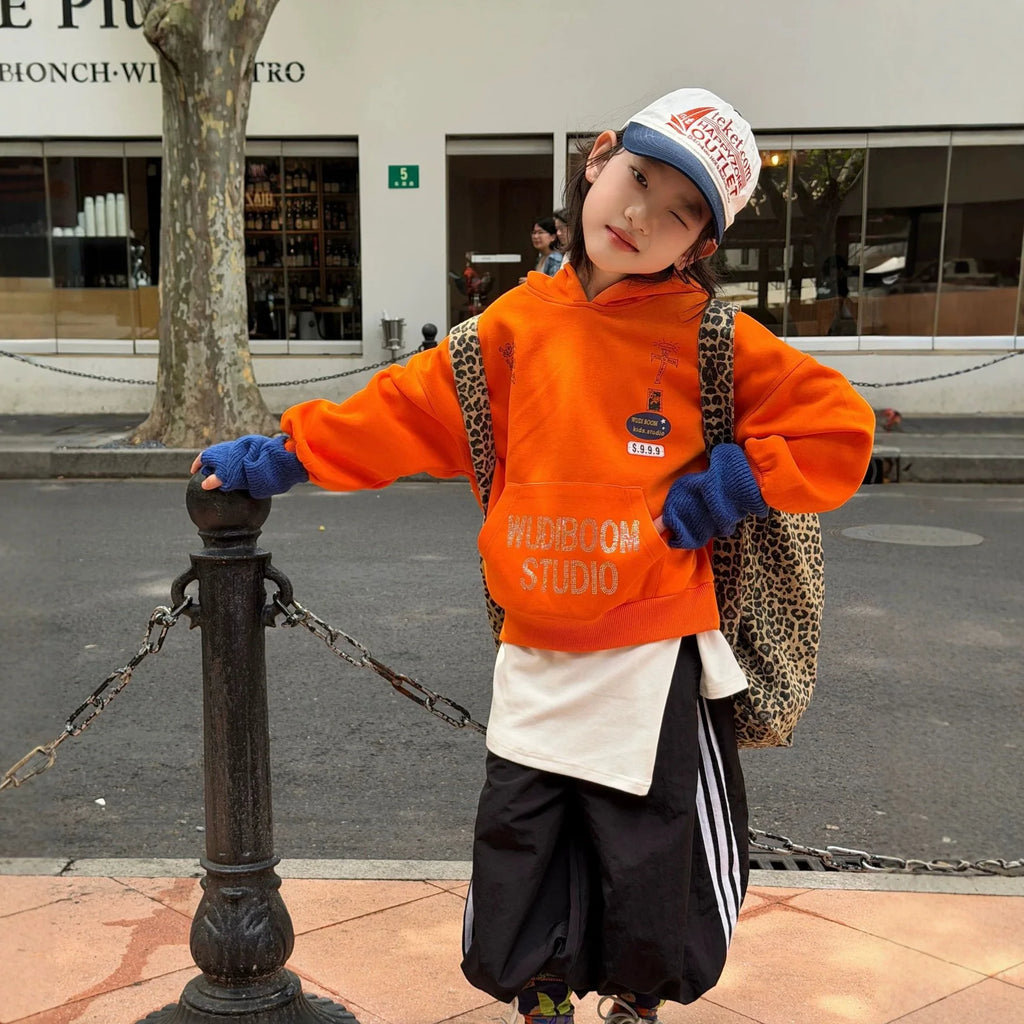 Children Clothes Kids Fashionable Hoodie Top 2026 Autumn New Hooded Sweatshirt Boys Solid Color Kids Casual Top