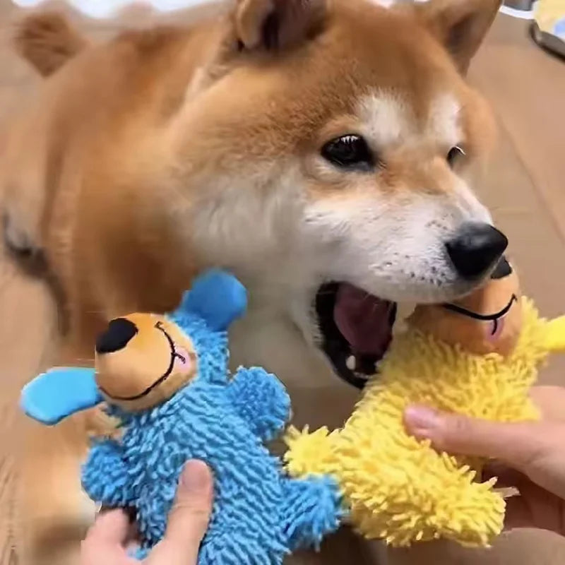 Dog Toy Squeaky Pet Chew Toy Durable Teething Molar Puppy Self Entertainment Interactive Stuffed Doll For Small Medium Dogs