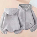 Zipper Style Hoodies Coat for Boys and Girls Pink Children Age 3-12 Kids Kawaii Sweatshirt Festival Gifts Solid Color New