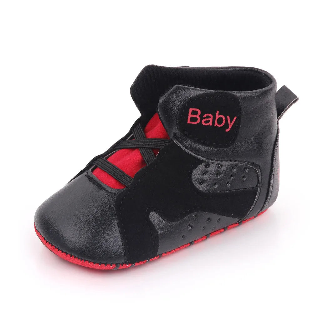 High Top Baby Sneakers Soft Sole Non-slip Comfortable Baby Boy Baby Girl Football Basketball Sports Shoes Infant Toddler Shoes