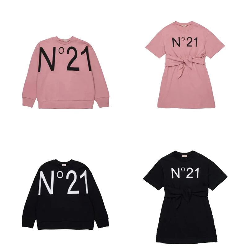 kids sweatshirts aw26 boys girls cute print long sleeve  princess sweater dress clothing sets