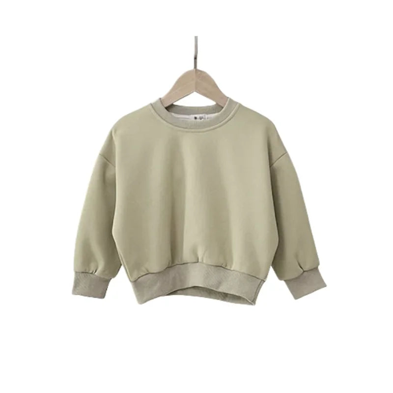 Children's Hoodies 1-7 Y Boys Solid Simple sweatshirt Girls O-neck Pullover 6 Colors Spring Autumn Teenage Casual Tops
