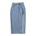 2024 Summer Midi Skirts Vintage Clothes Sexy Skirts For Women Blue Jeans Skirt High Waisted Denim Skirt Split Thigh Denim Skirt