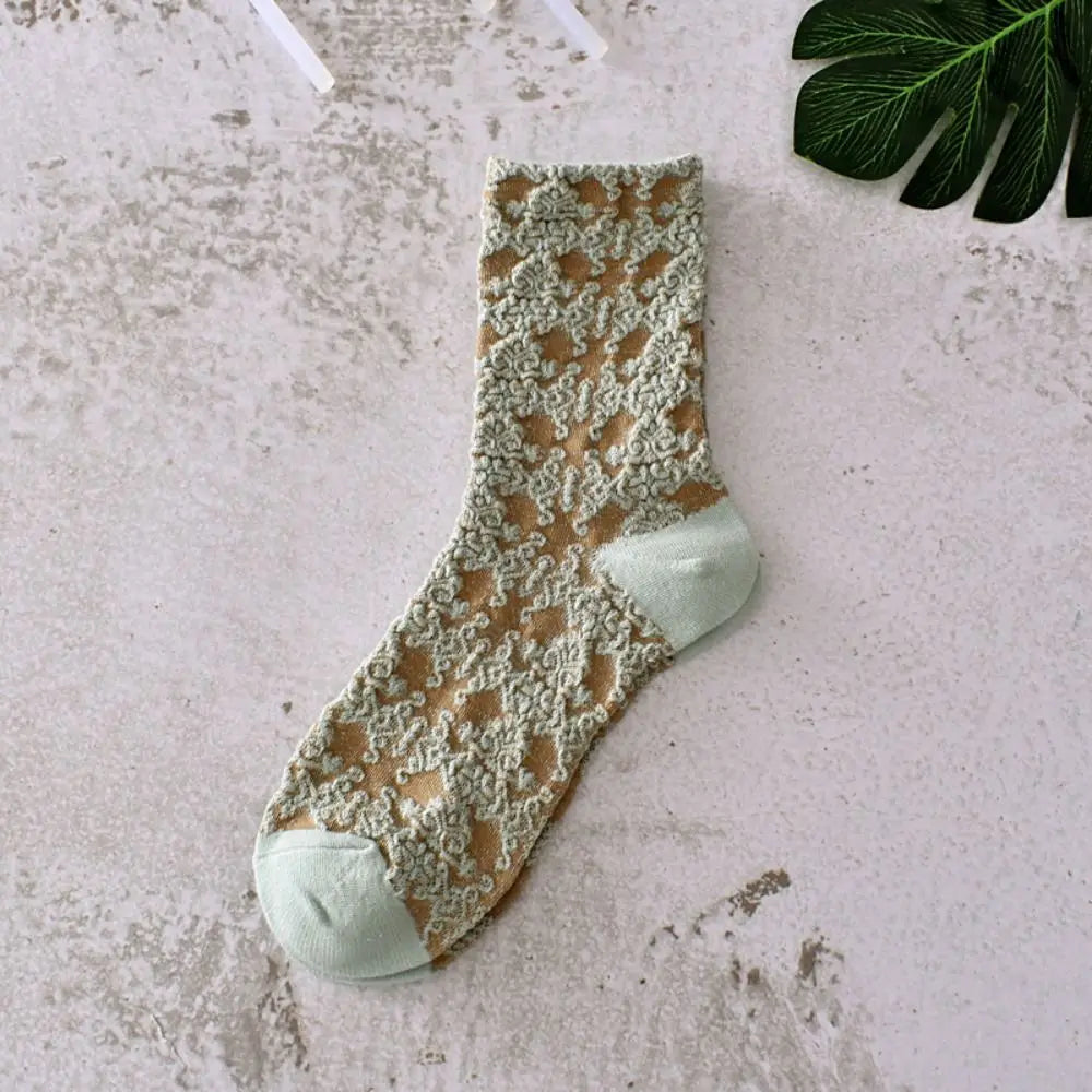 Classical Women's Socks Flowers Dress Socks Girl's Famale Cute Socks Spring And Autumn Socks Socks for Women Fashion Cute Socks