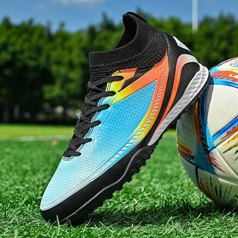 Mens Soccer Shoes TF/FG High Ankle Football Boots Kids Women Outdoor Sports Shoes Multicolor Training Match Athletic Sneakers