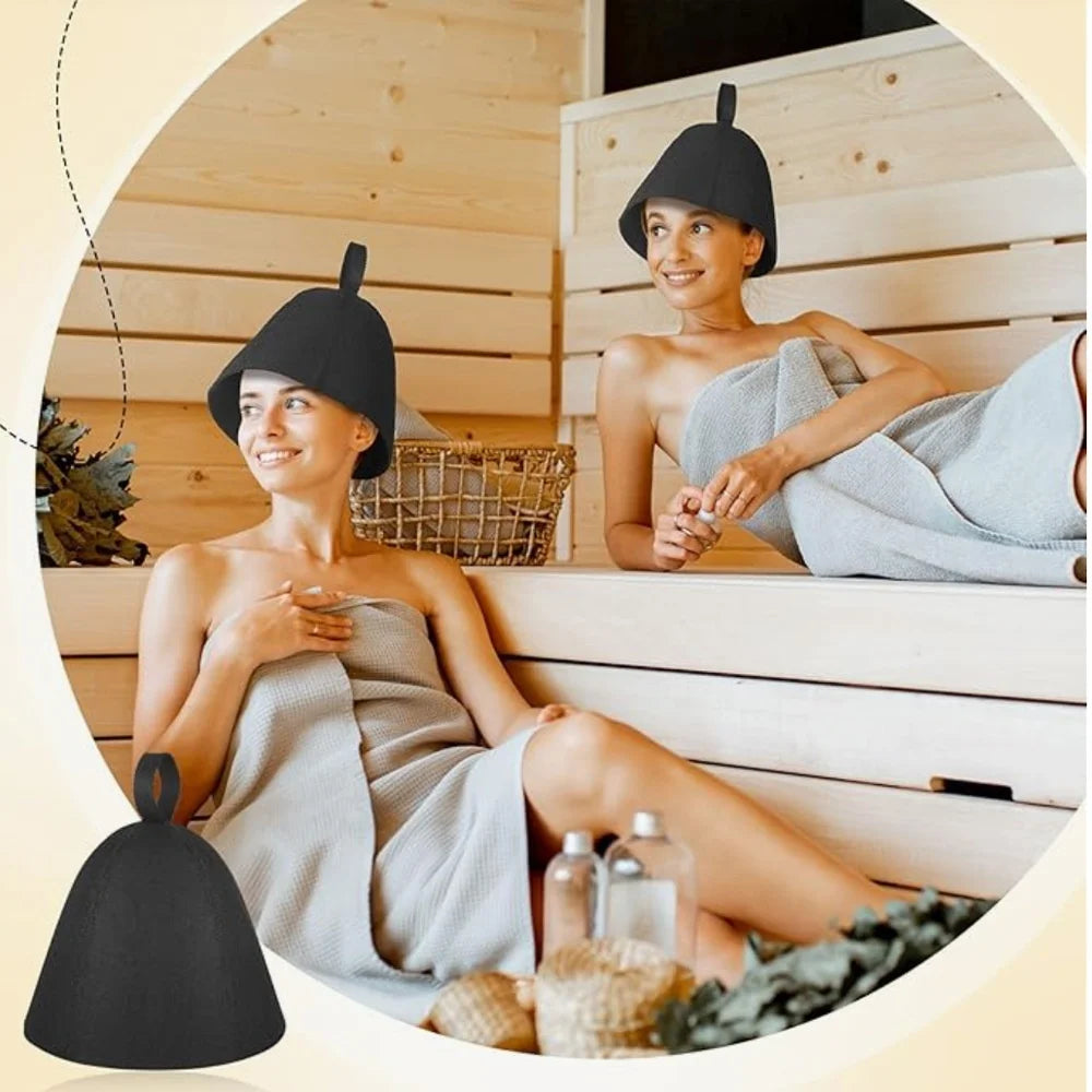 Sauna Hats for Men and Women Felt Sauna Cap Home Sauna Steam Room Accessories