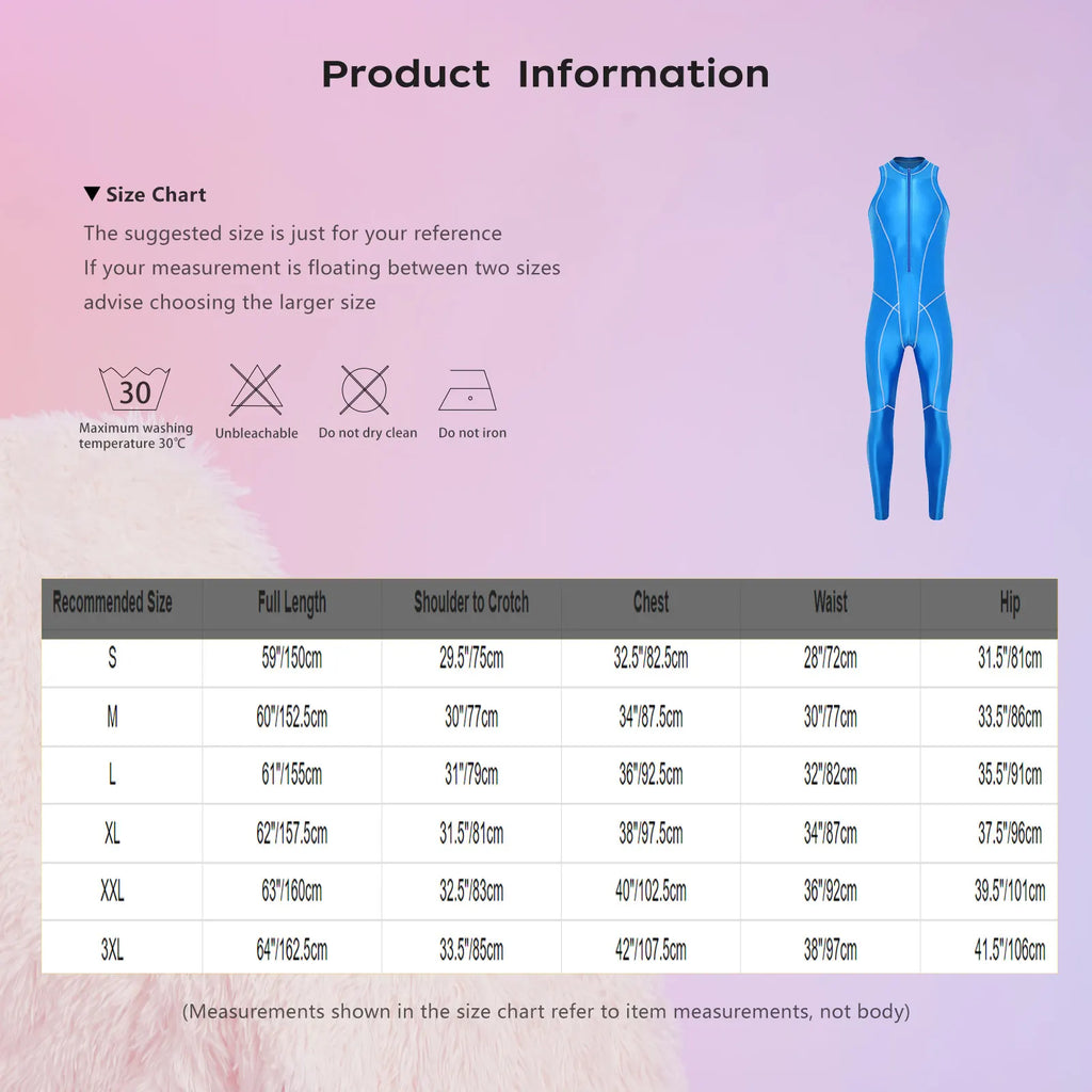 Men Swimwear Rash Guard Wetsuit Oil-shiny Zipper Jumpsuit Bathing Suit Beachwear for Beach Pool Diving Surfing Pool Water Sports