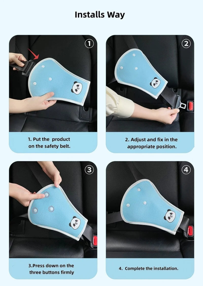 Kids Car Seat Belt Adjustment Device Neck Shoulder Protector Abdomen Safety Accessory for Child Passengers