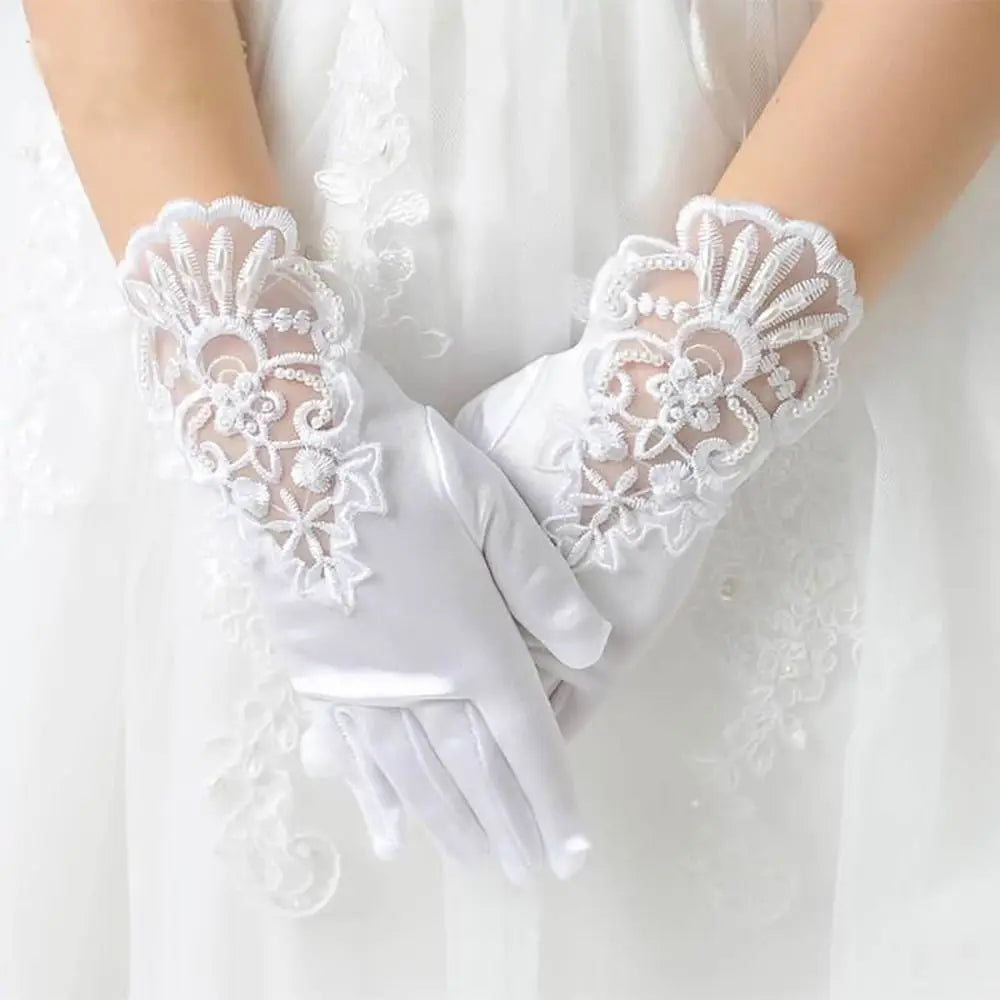 Gloves Children's Wedding Dress Princess Skirt Accessories Stage Gloves Wedding Gloves Full Finger Mittens Princess Gloves