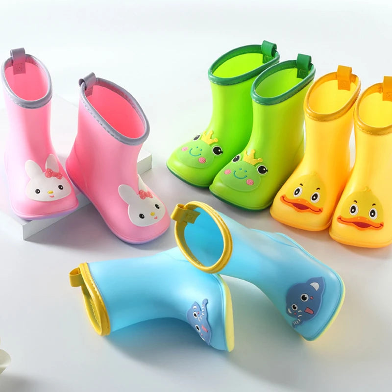 Cartoon children shoes for rain PVC rubber boots kids baby rainboots shoes children's water shoes boys girls rain boots CSH788