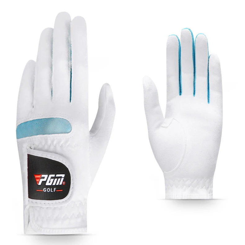 1pair Women Golf Gloves Soft Microfiber Cloth Breathable Non-slip Protective Gloves Hand Wear Golf Accessory ST009