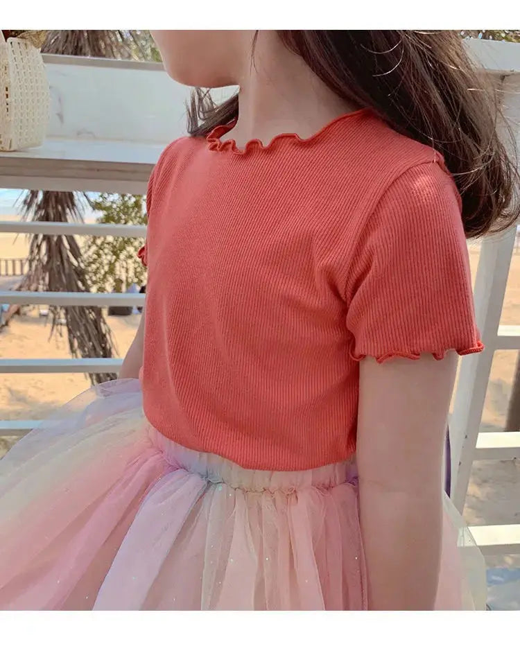 Children's T-shirts for Girls Clothes Kids Clothes Girl Clothing Elementary School Girl's Clothing Kids' Tops and T-shirts 2026