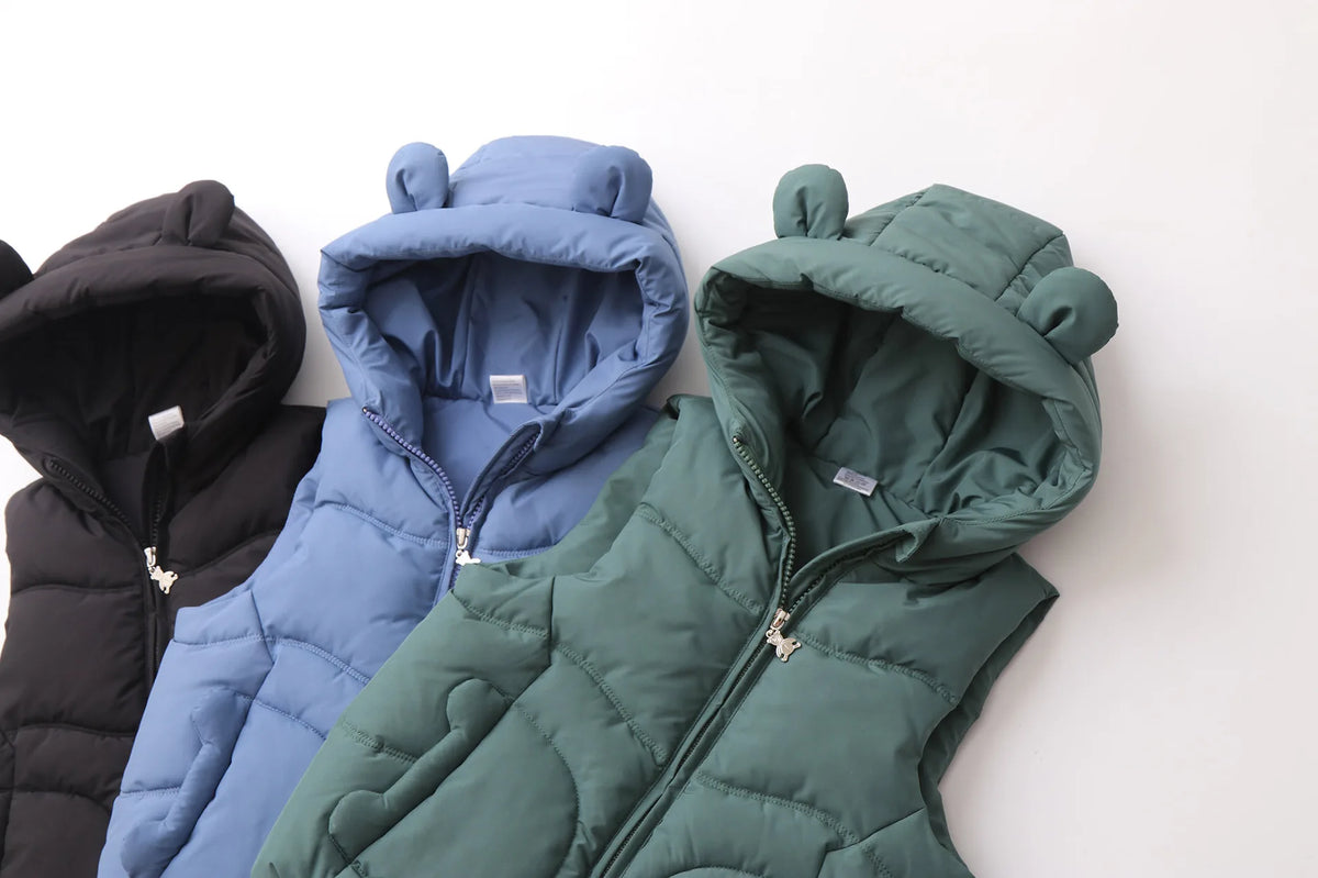 1-4Y Winter Kids Clothes Thicken Lining Boys Waistcoat Windybreaker Girls Paddded Jacket Chidren Outfit