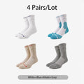 4 Pairs/Lot Professional Basketball Socks Breathable Men Mid-Tube Socks White Sports Socks Towel Bottom Men Basketball Socks