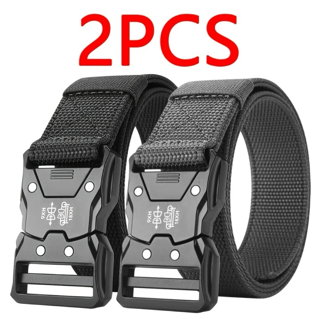 2 men's elastic quick opening training belts - durable, stylish and casual style, perfect for outdoor sports - adjustable and co