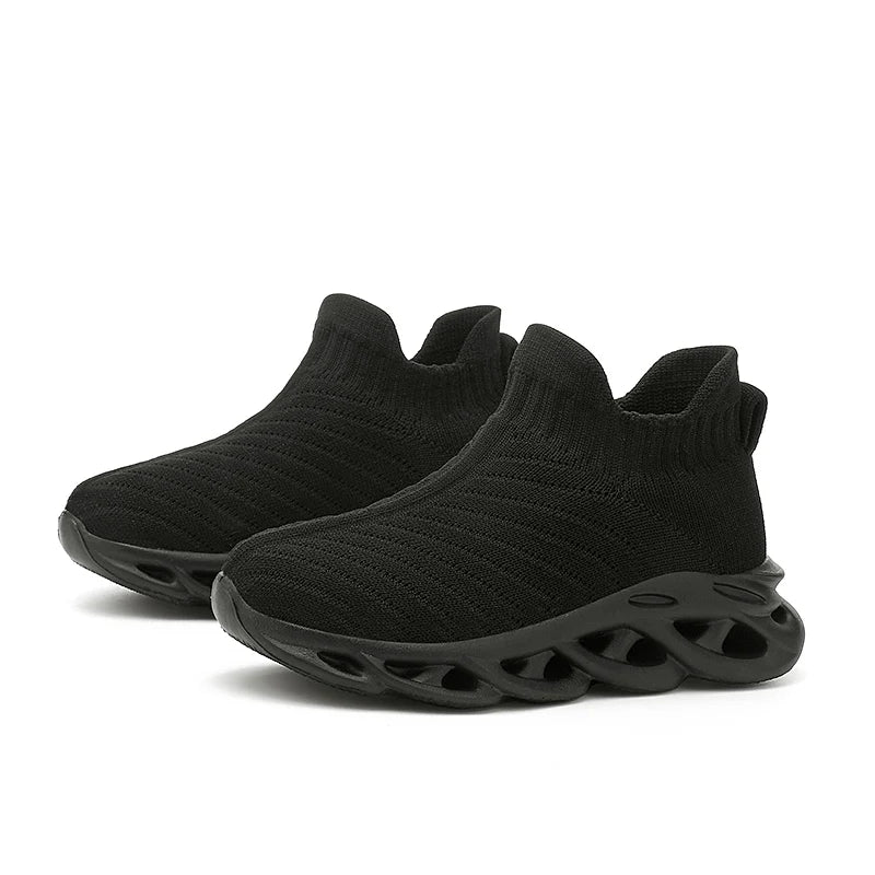 Boys' Shoes 2025 Spring/Summer New Children's Mesh Breathable Sports Shoes Girls' Slip-On Socks Soft-Soled Running Shoes