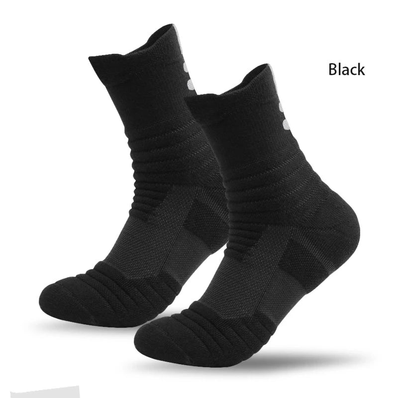 Men's Mid Tube Sports Socks, Badminton Running, Outdoor Socks, Woolen Socks, Sweat absorbing and anti Slip Basketball Socks