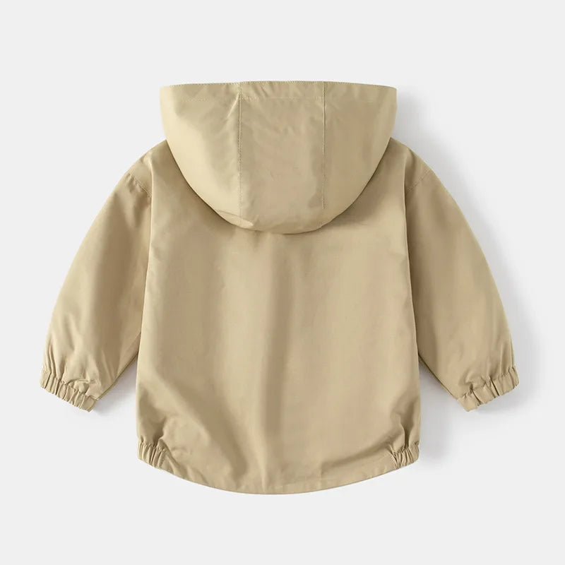 Boys Jackets Spring  Autumn 2025 Children's Outerwear Solid Color Hoody for Kids Toddler Windbreaker Baby Outfits Clothing