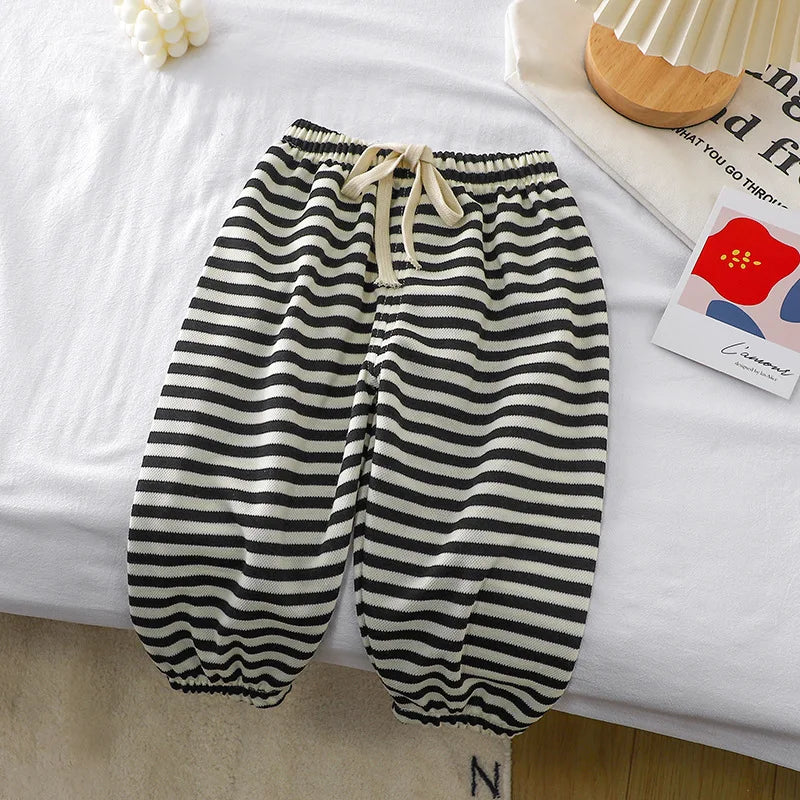 Kid Summer Mosquito Pants for Boys and Girls' Baby Casual Striped Outwear Sports Pants for Children's Trousers