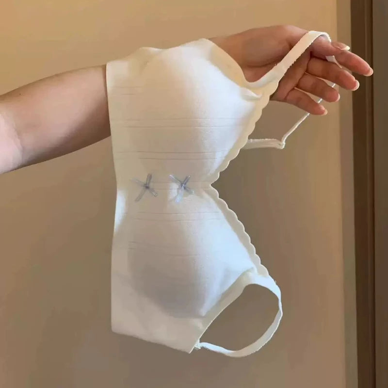Women's Sexy Gathered Sports Bra Breathable Thin Backless Underwear No Steel Rings Comfortable Supportive Sports Bra for Women