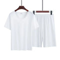Men's two-piece ice silk pajamas Loungewear men's Plus Size Pajamas Home Set Men's summer thin modal short sleeve pajamas