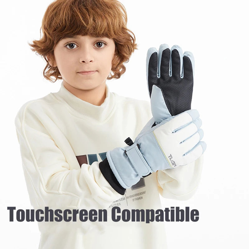 Kids Warm Winter Gloves Waterproof Anti-Slip Snow Gloves for Boys Girls Ideal for Outdoor Skiing Cycling