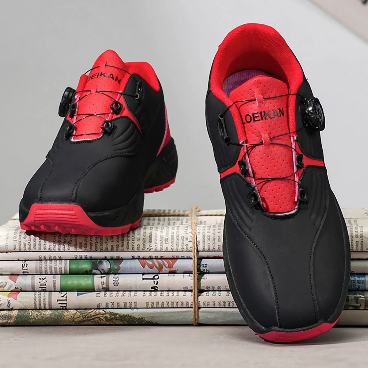 Men's Golf Shoes: High-quality, Non-slip Athletic Shoes with a Rotating Button for Ultimate Comfort!