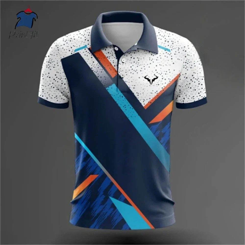 Summer polo shirts, golf shirts, buttoned breathable, quick-drying, sweat-absorbing short-sleeved men's clothing, summer sports