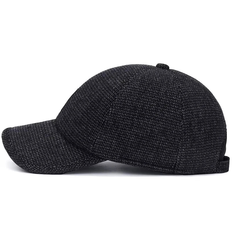 Men's Hat with Earmuffs, Baseball Cap, Warm, Cold Protection, Windproof, Size Adjustable, Cool, Casual, Work Camp, Climbing, Out