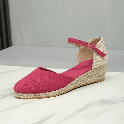 Sandals for Women 2026 Grass Woven High Heels Summer Strap High Heels Linen Soled Shoes Strap Hemp Rope Wedges Shoes for Women