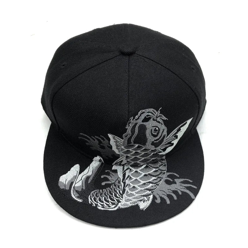 Men Baseball Cap Flat Hats  Embroidery Flat Top Hat Men Women Outdoor Leisure Hip Hop High Street Big Head Plus Size