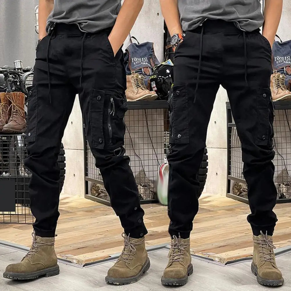 Cargo Pants for Mens Elastic Casual Trousers Zipper Multi Pocket Joggers Male Trousers Work Pants Jogging Pants