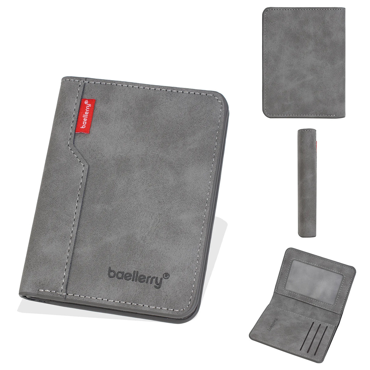 New Casual Two-Fold Men'S Wallet, Matte Pu Card Holder, Simple Vertical ID Card Case, Small Money Clip For Men