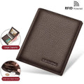 Vertical Short Wallets for Men Genuine Leather Rfid Blocking Wallet Men Coin Pocket Slim Card Holder Minimalist Small Purse
