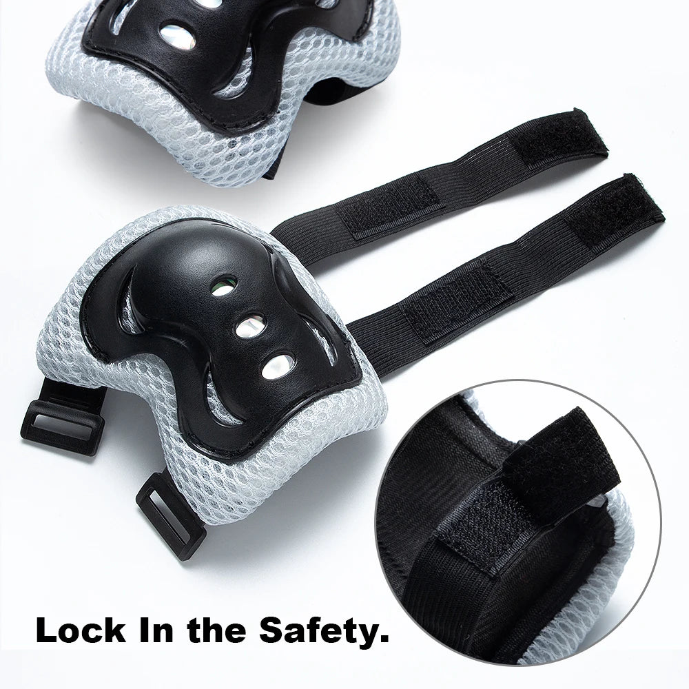 7 Pcs Kids Protective Gear Set, Roller Skating Helmet & Pads for Kids, Bicycle Scooter Safety Gear with Knee Elbow Wrist Guards